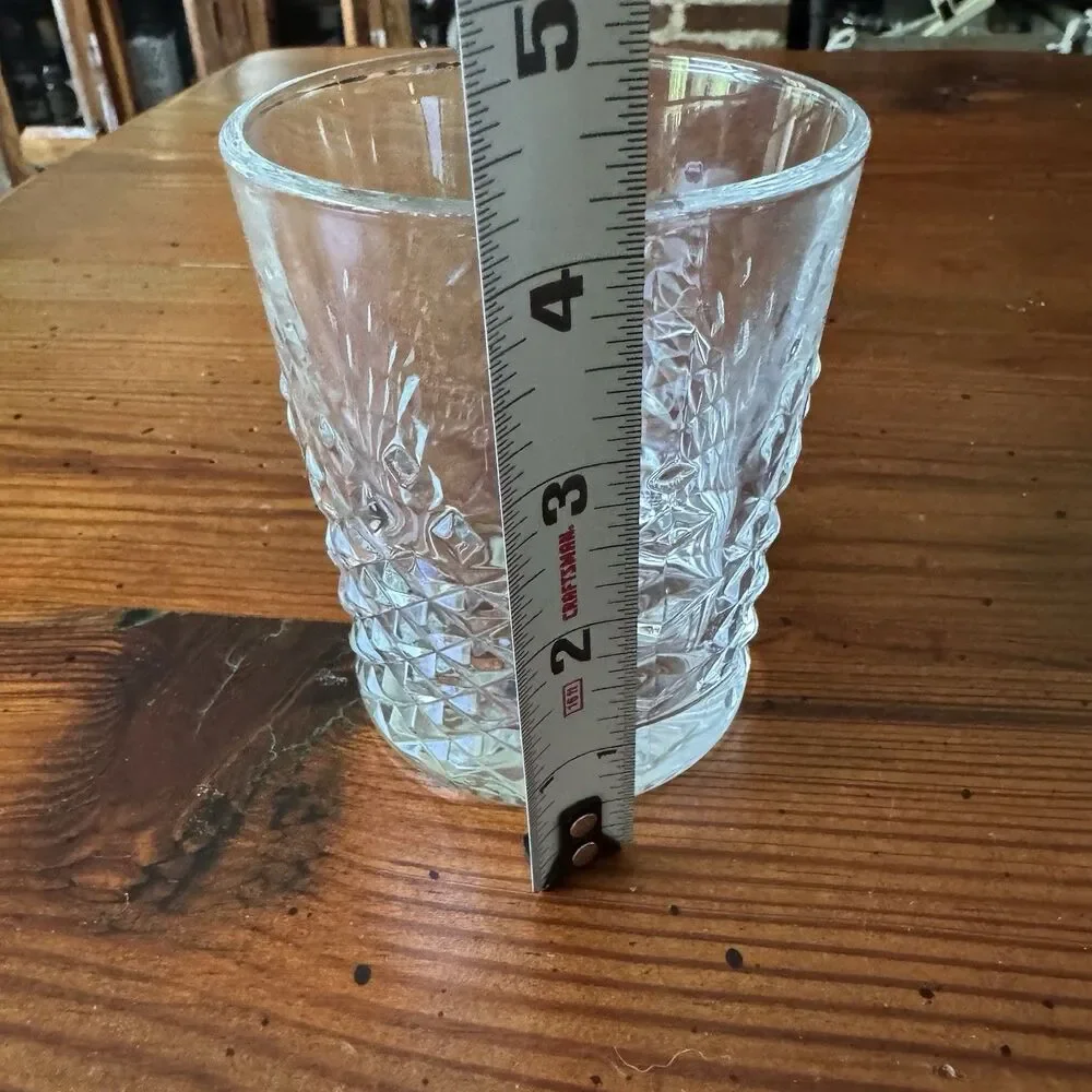 Libbey Clear Cut Glass Tumbler 4” Tall Diamond Cut -One Pc. - Picture 10 of 11